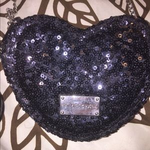 Betsey Johnson Heart Sequin Crossbody